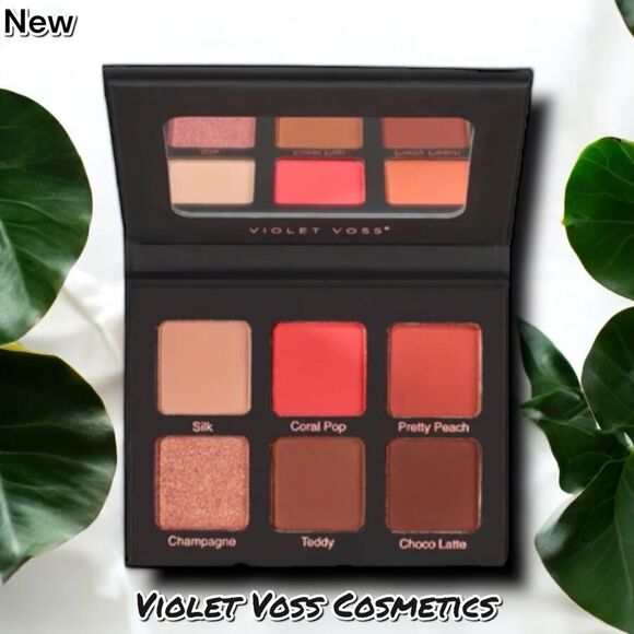 NEW NIB Violet Voss Cosmetics Coral Pop 6 Color Pressed Pigment Eyeshadow Palet - Picture 1 of 7